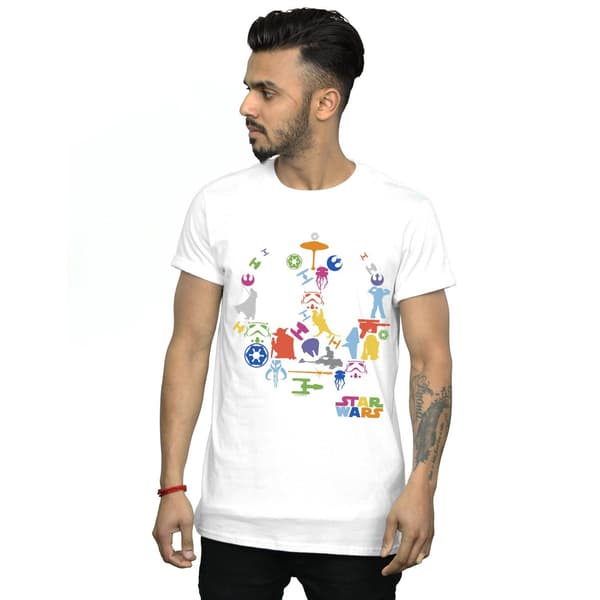 Star Wars Herr Silhouette Collage T-Shirt L Vit White L
