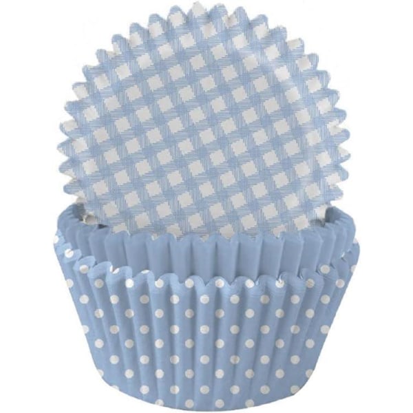 Anniversary House Polka Dot Gingham Muffin and Cupcake Cases (P Pastel Blue One Size