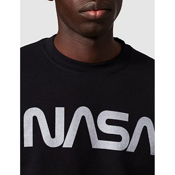 NASA Herr modern logotyp bomullströja S Svart Black S