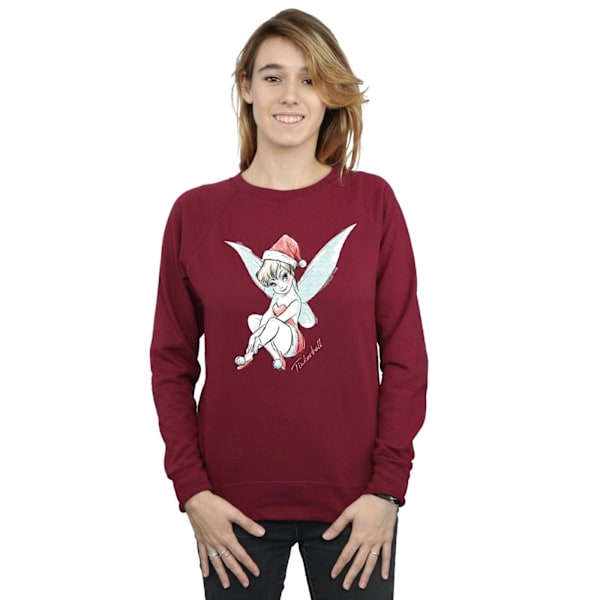 Disney Dam/Kvinnor Tinkerbell Jul Fe Sweatshirt M Bu Burgundy M