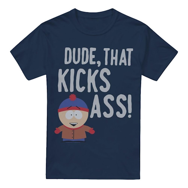 South Park Herr Stan Kicks Ass T-Shirt 5XL Marinblå Navy 5XL