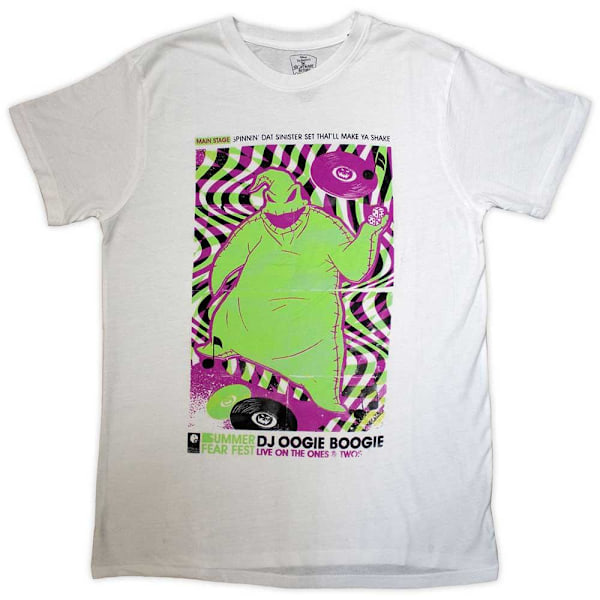The Nightmare Before Christmas Unisex Vuxen Ooogie Boogie DJ T-shirt White L