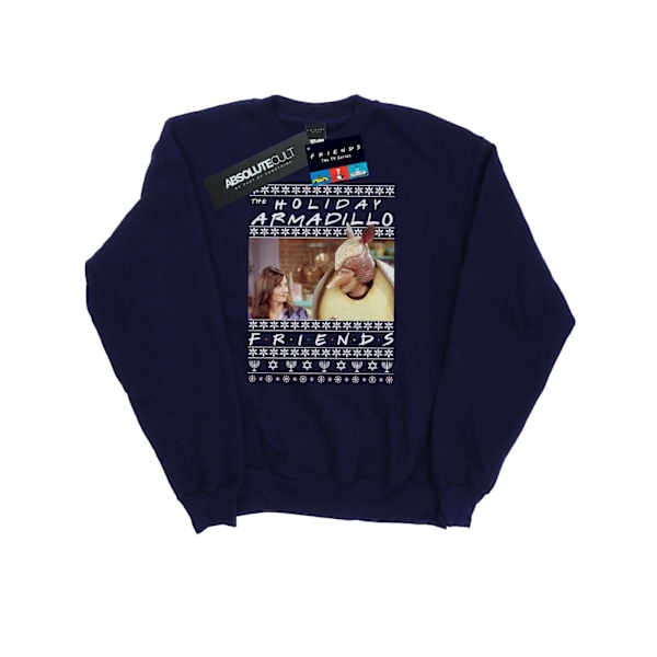 Friends Dam Fair Isle Holiday Armadillo Sweatshirt M för kvinnor/damer Navy Blue M