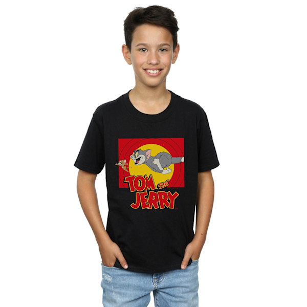 Tom och Jerry Boys Chase Scene T-shirt 5-6 år Svart Black 5-6 Years