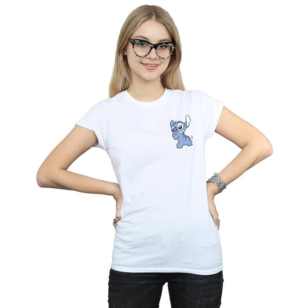 Disney Dam Lilo och Stitch Stitch Backside Brösttryck White S