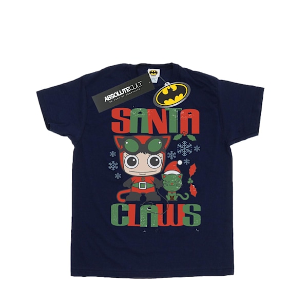 DC Comics Chibi Catwoman Santa Claws T-shirt XL Marinblå Navy Blue XL