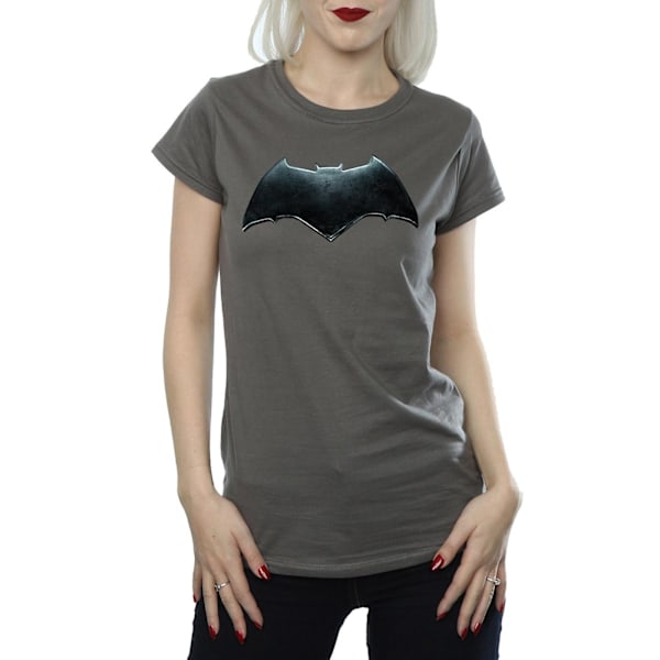 DC Comics Dam/Kvinnor Justice League Film Batman Emblem Bomull T-shirt Charcoal XL