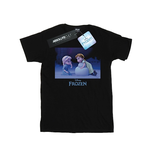 Disney Dam/Kvinnor Frozen Bygg En Snögubbe Bomull Pojkvän T- Black XL