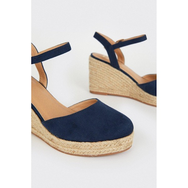 Dorothy Perkins Dam/Kvinnor Rumor Stängd Tå Bred Kilklack 3 UK Navy 3 UK
