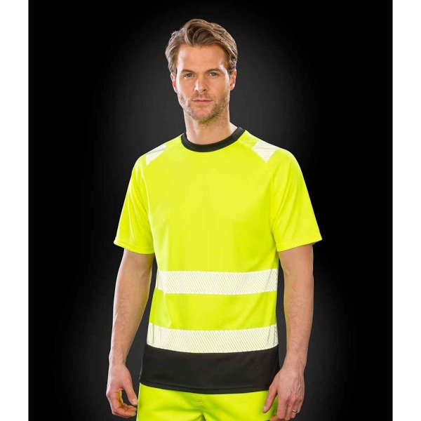 Resultat Äkta återvunnen Säkerhets-T-shirt för män L-XL Fluorescerande Ye Fluorescent Yellow L-XL