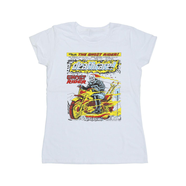 Marvel Womens/Ladies Ghost Rider Chest Deathrace Bomull T-shirt White L