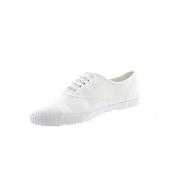 Dek Vuxna Unisex Snörning Vita Canvas Gymnastikskor 7 UK Vit White 7 UK