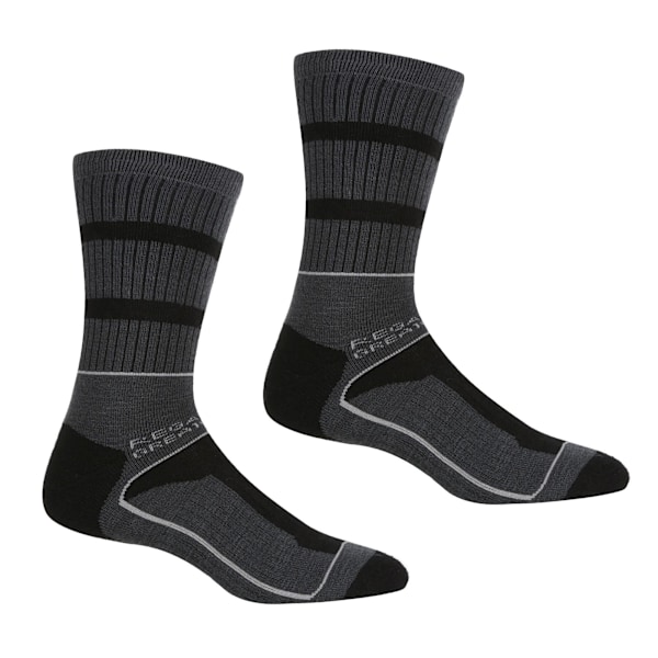 Regatta Herr Samaris 3-säsongsstrumpor (2-pack) 9 UK-12 UK Svart Black/Dark Steel 9 UK-12 UK