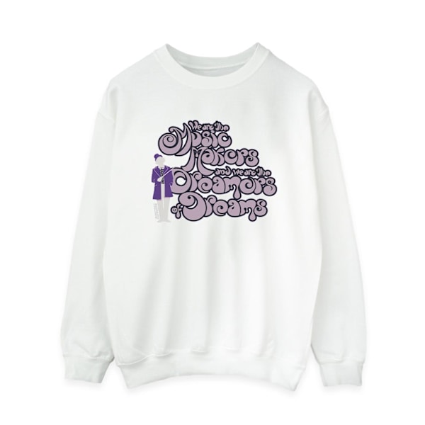 Willy Wonka Dam/Damer Drömmare Text Sweatshirt 4XL Vit White 4XL