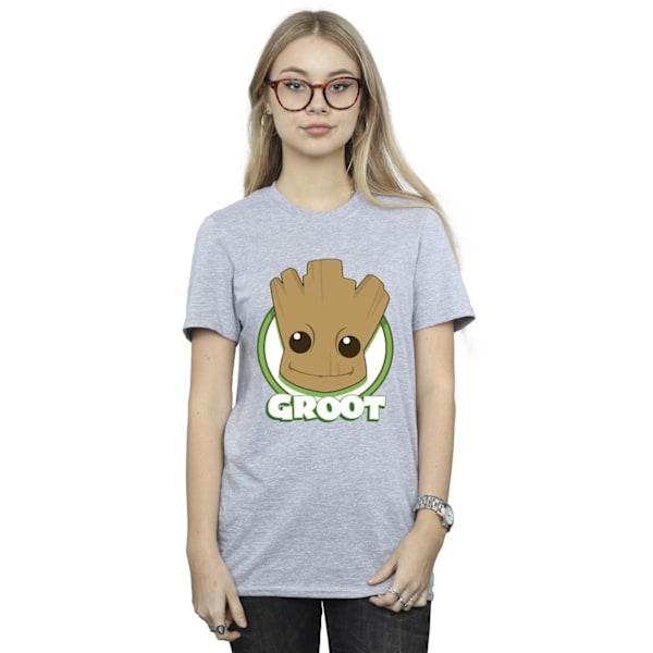 Guardians Of The Galaxy Dam/Damer Groot Badge Bomull Boyfriend T-Shirt Sports Grey S