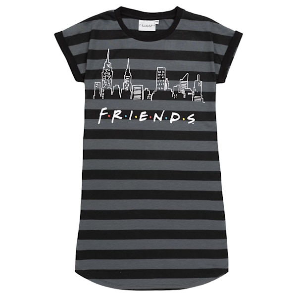 Friends Girls Striped Nightie 10-11 Years Grå/Svart Grey/Black 10-11 Years