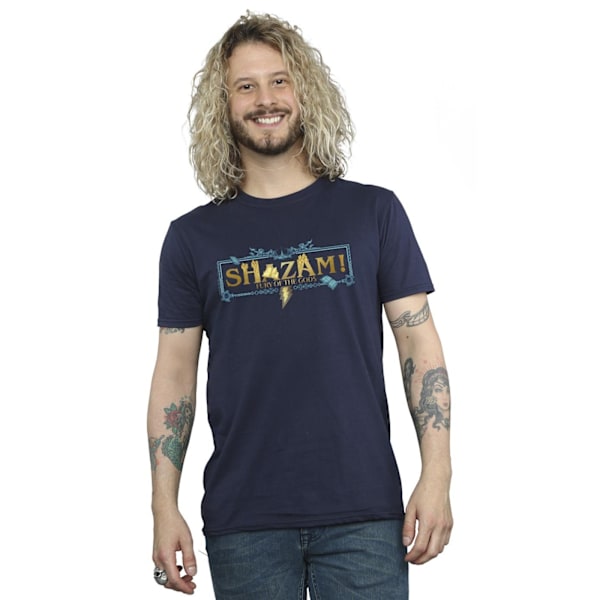 DC Comics Herr Shazam Fury Of The Gods Gyllene Logotyp T-shirt XXL Navy Blue XXL