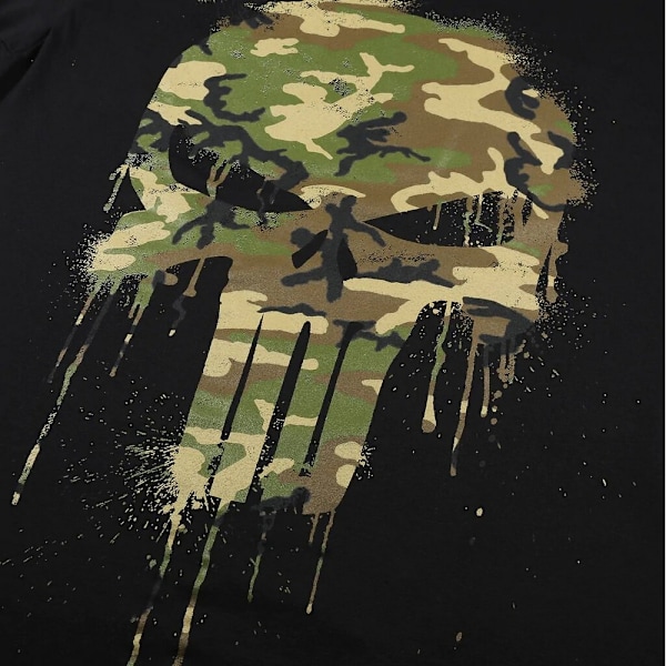 The Punisher Herr Camo Logo T-Shirt XL Svart/Grön Black/Green XL