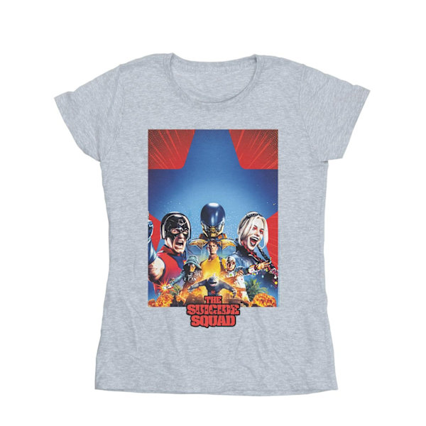 DC Comics Dam/Damer The Suicide Squad Blue Star Poster Bomull T-shirt XXL Sports Grey Sports Grey XXL