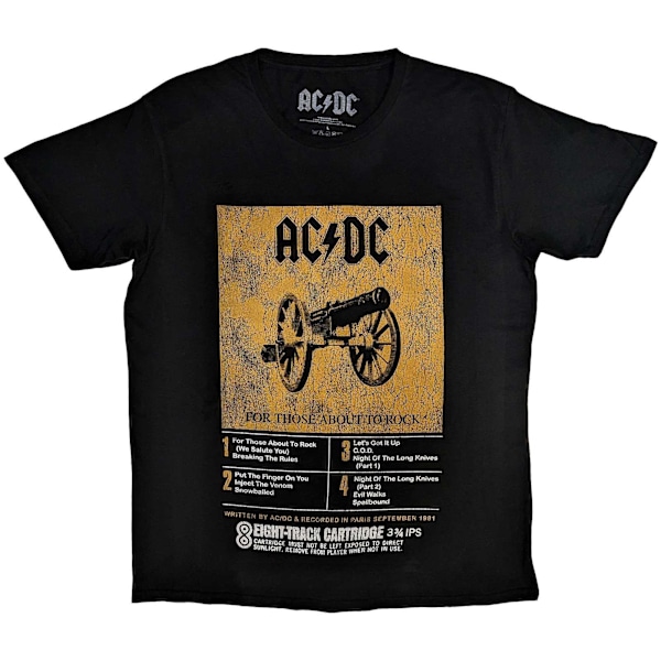 AC/DC Unisex Vuxen 8 Spår Bomull T-shirt M Svart Black M