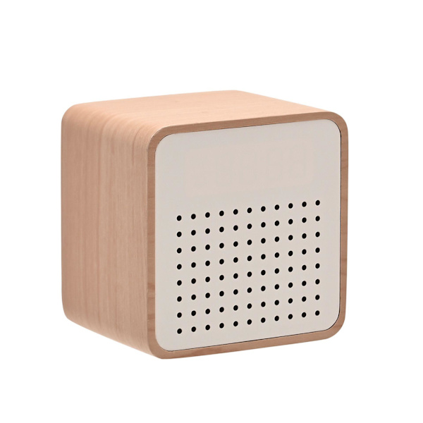 Interval Träväckarklocka med Bluetooth-högtalare - Vit One Colour One Size