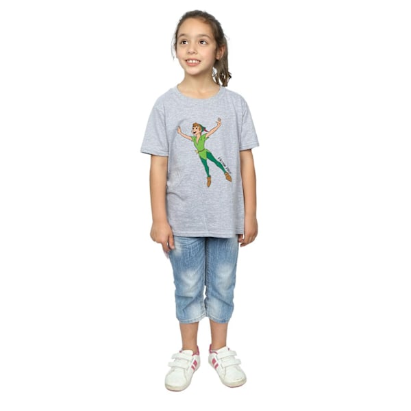 Peter Pan Girls Classic Flying Cotton T-Shirt 7-8 år Sport Sports Grey 7-8 Years