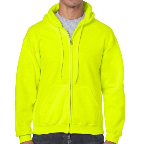 Gildan Herr Heavy Blend Full Zip Hoodie L Säkerhetsgrön Safety Green L