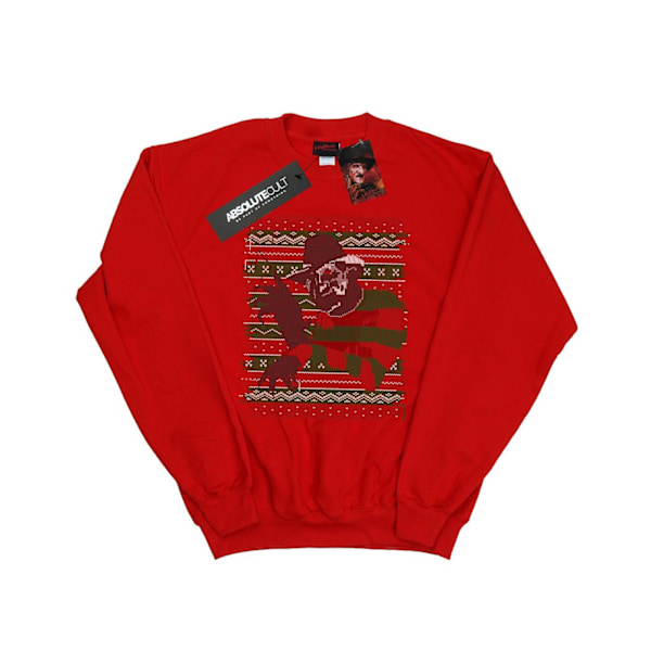 A Nightmare On Elm Street Herr Jul Fair Isle Sweatshirt X Red XL