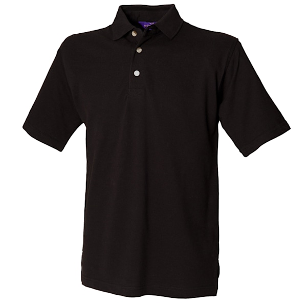 Henbury Herr Classic Plain Polo-skjorta Med Ståkrage XS B Black XS