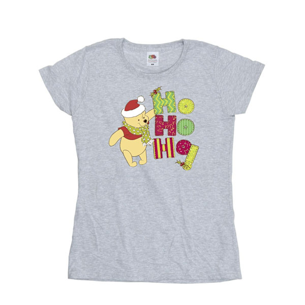 Disney Dam/Kvinnor Nalle Puh Ho Ho Ho Halsduk Bomull T-shirt Sports Grey M
