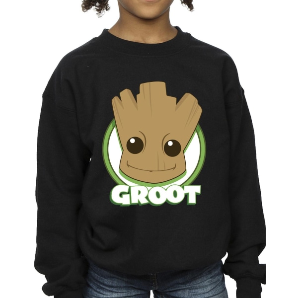 Guardians Of The Galaxy Girls Groot Badge Sweatshirt 7-8 år Black 7-8 Years
