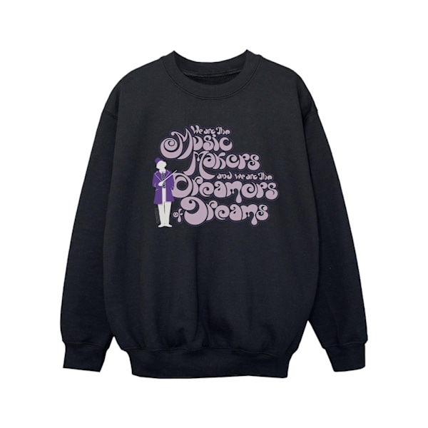 Willy Wonka Girls Dreamers Text Sweatshirt 12-13 år Svart Black 12-13 Years