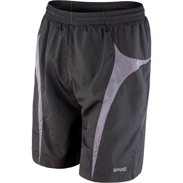 Spiro Unisex Adult Team Micro-Lite Mesh Lining Shorts XXL Svart Black/Grey XXL