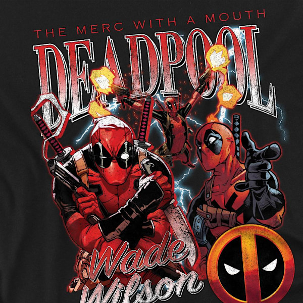 Deadpool Herr Karaktärsmontage T-Shirt 4XL Svart Black 4XL