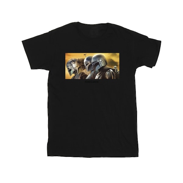 Star Wars Girls The Mandalorian Painted Group Bomull T-shirt 3- Black 3-4 Years