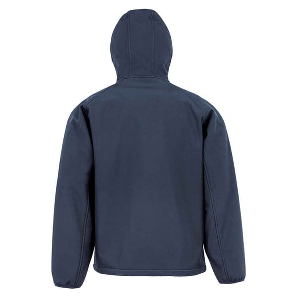 Result Äkta Återvunnen Herr Huva 3-lagers Tryckbar Softshell Navy M