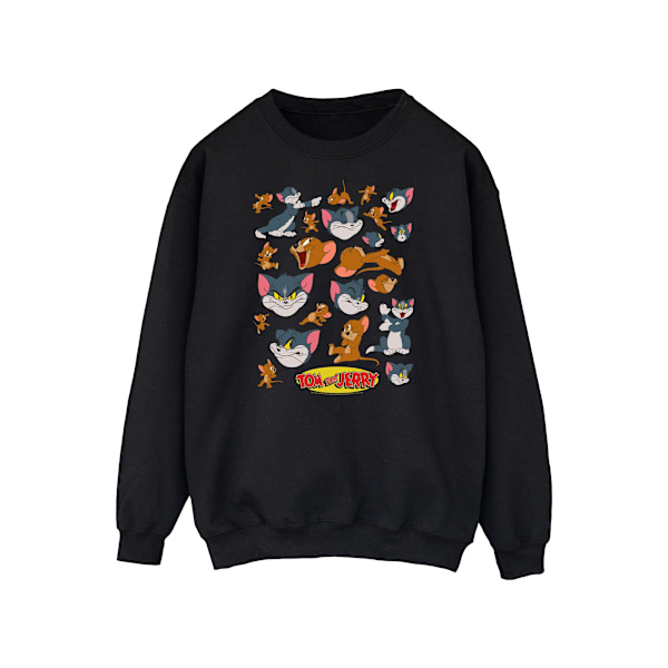 Tom And Jerry Dam sweatshirt med många ansikten för kvinnor/damer M Svart Black M