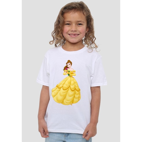 Skönheten och Odjuret Barn/Kids Belle Rose T-Shirt 12-13 År White 12-13 Years