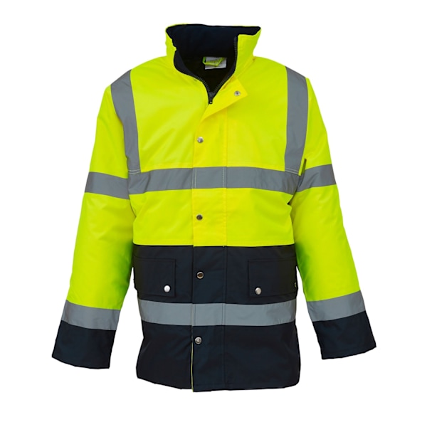 Yoko Unisex Vuxen Motorväg Tvåfärgad Hi-Vis Reflexjacka S Yellow/Navy S