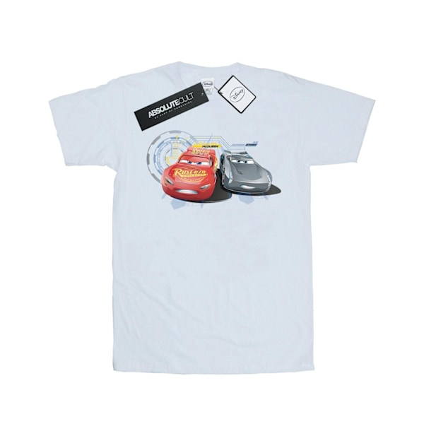 Disney Dam/Damer Bilar Blixten Vs Storm Bomull Boyfriend T-shirt White L