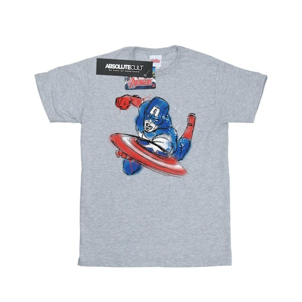 Marvel Mens Avengers Captain America Spray T-Shirt XXL Heather Heather Grey XXL