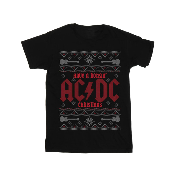 ACDC Girls Have A Rockin Christmas T-shirt i bomull 3-4 år Bla Black 3-4 Years