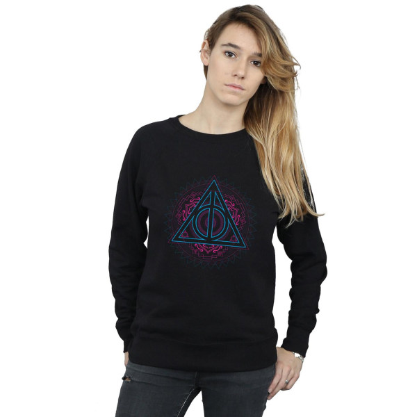 Harry Potter Dam/Kvinnor Neon Dödsreliker Sweatshirt S Vit White S