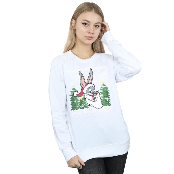 Looney Tunes Dam/Dam Bugs Bunny Christmas Fair Isle Sweat White XL