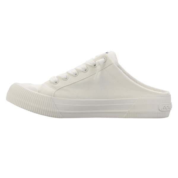 Rocket Dog Cheery Canvas Flat Mules för dam 4 UK Vit White 4 UK