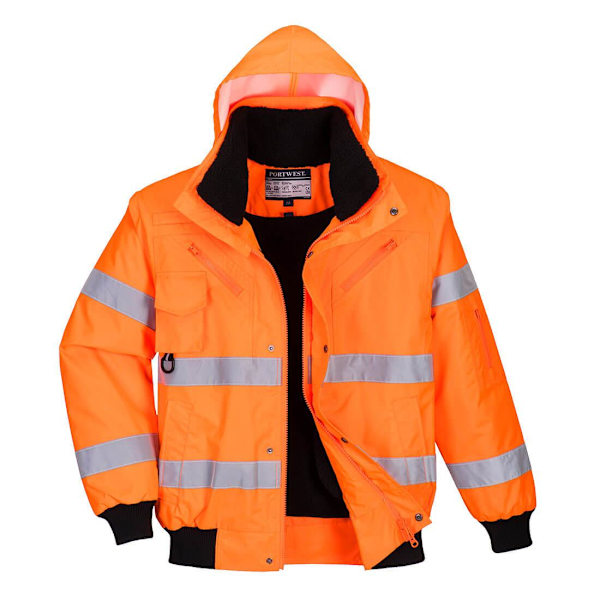 Portwest Herr 3 i 1 Hi-Vis Säkerhetsbomberjacka XS Orange Orange XS