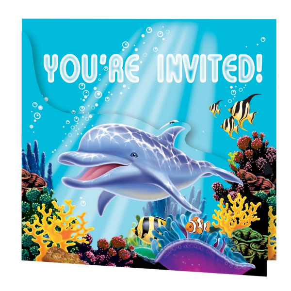Creative Converting Enhanced Ocean Invitations (paket med 8) En Multicoloured One Size