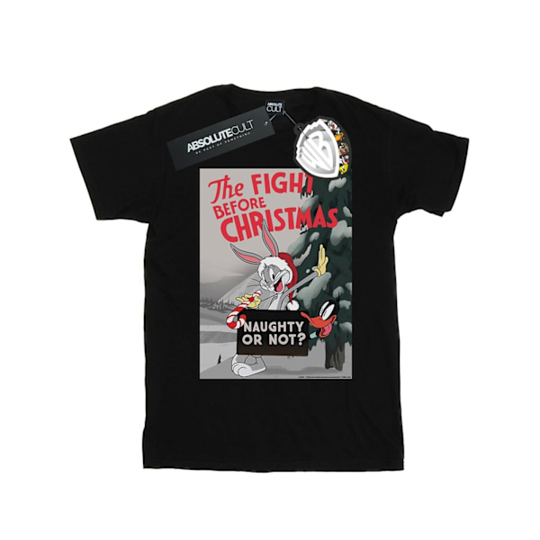 Looney Tunes Dam/Damer The Fight Before Christmas Bomull Boyfriend T-Shirt Black 4XL