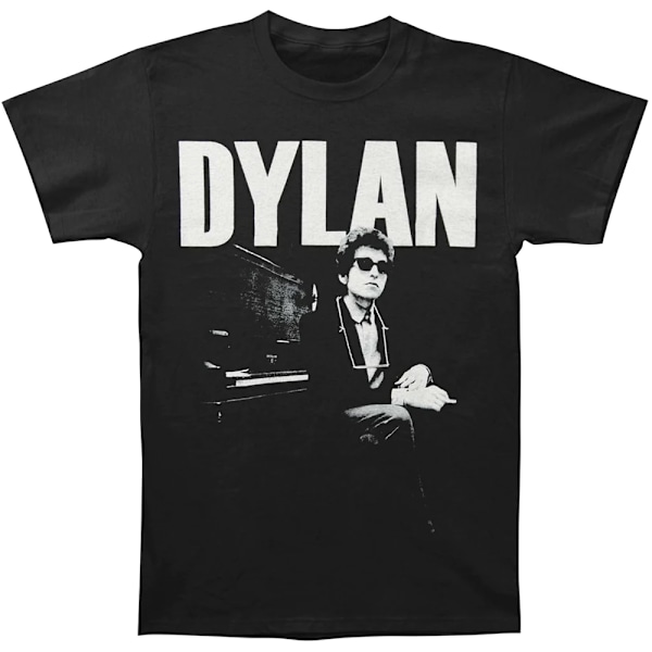 Bob Dylan Unisex Vuxen At Piano Bomull T-Shirt S Svart Black S