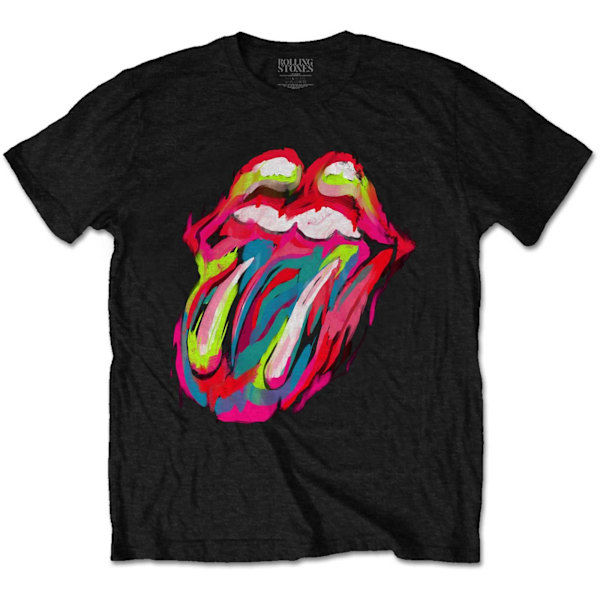 The Rolling Stones Unisex Adult Sixty Brush Stroke Bomull T-shirt Black L